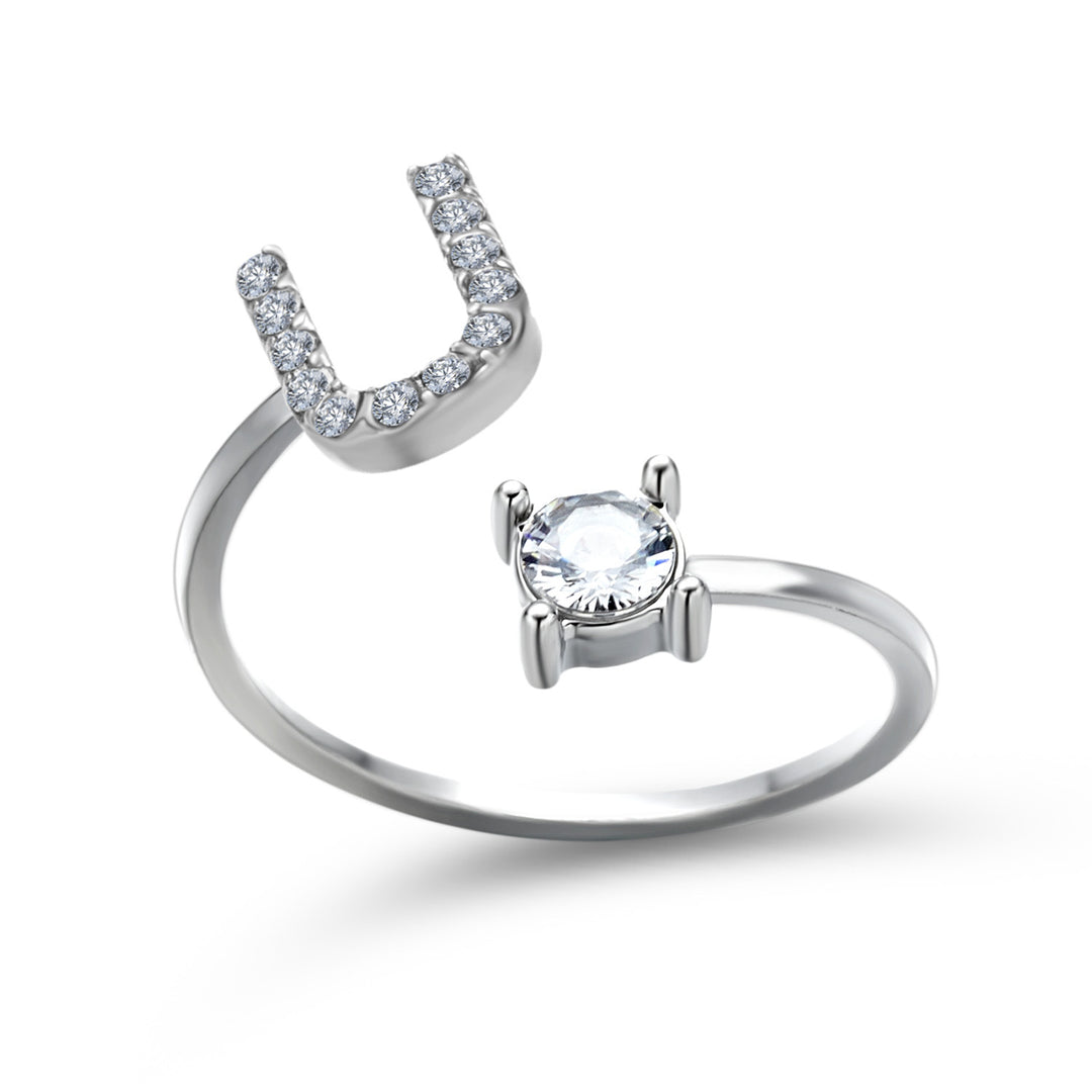 INITIAL SØLV RING