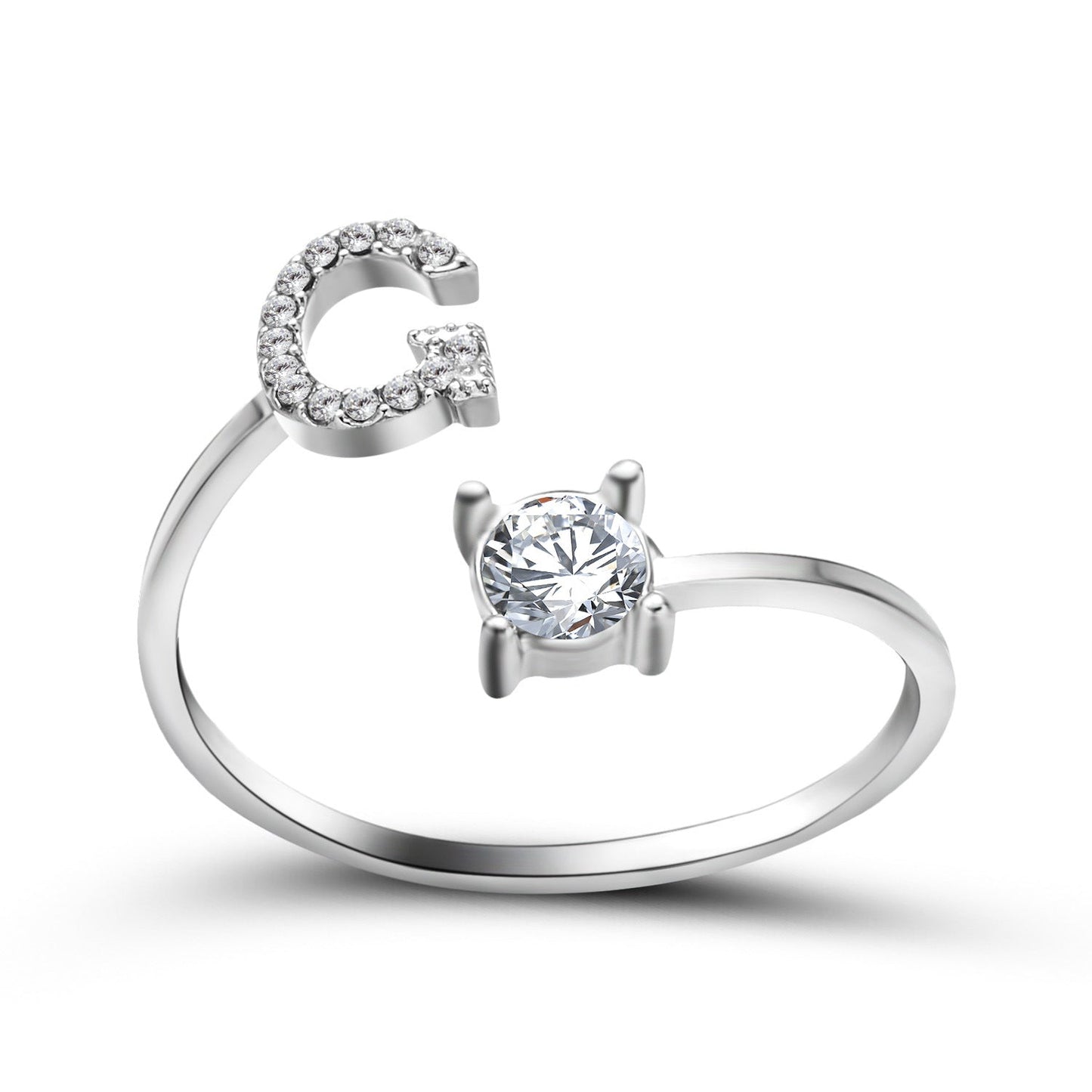 INITIAL SØLV RING