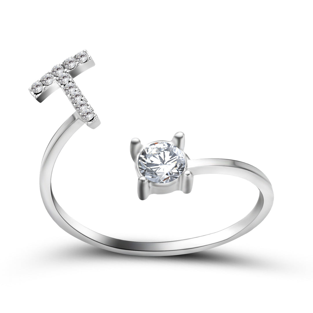 INITIAL SØLV RING
