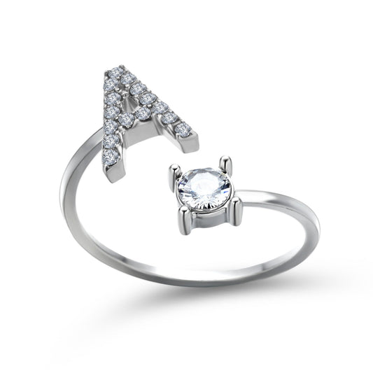 INITIAL SØLV RING