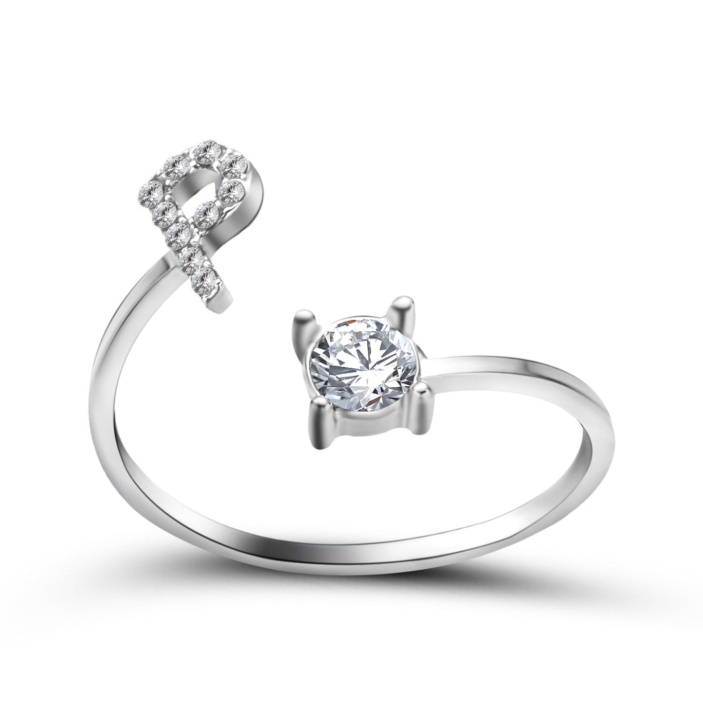 INITIAL SØLV RING