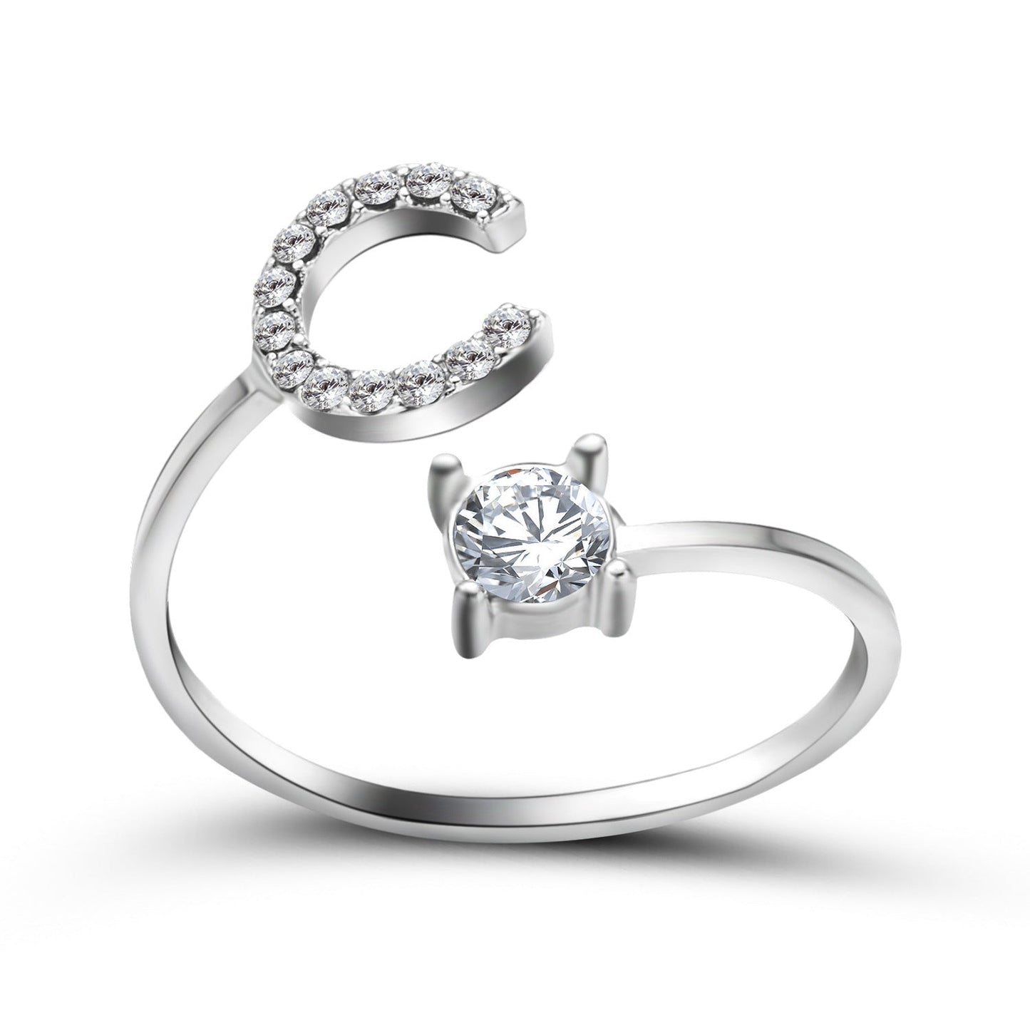 INITIAL SØLV RING