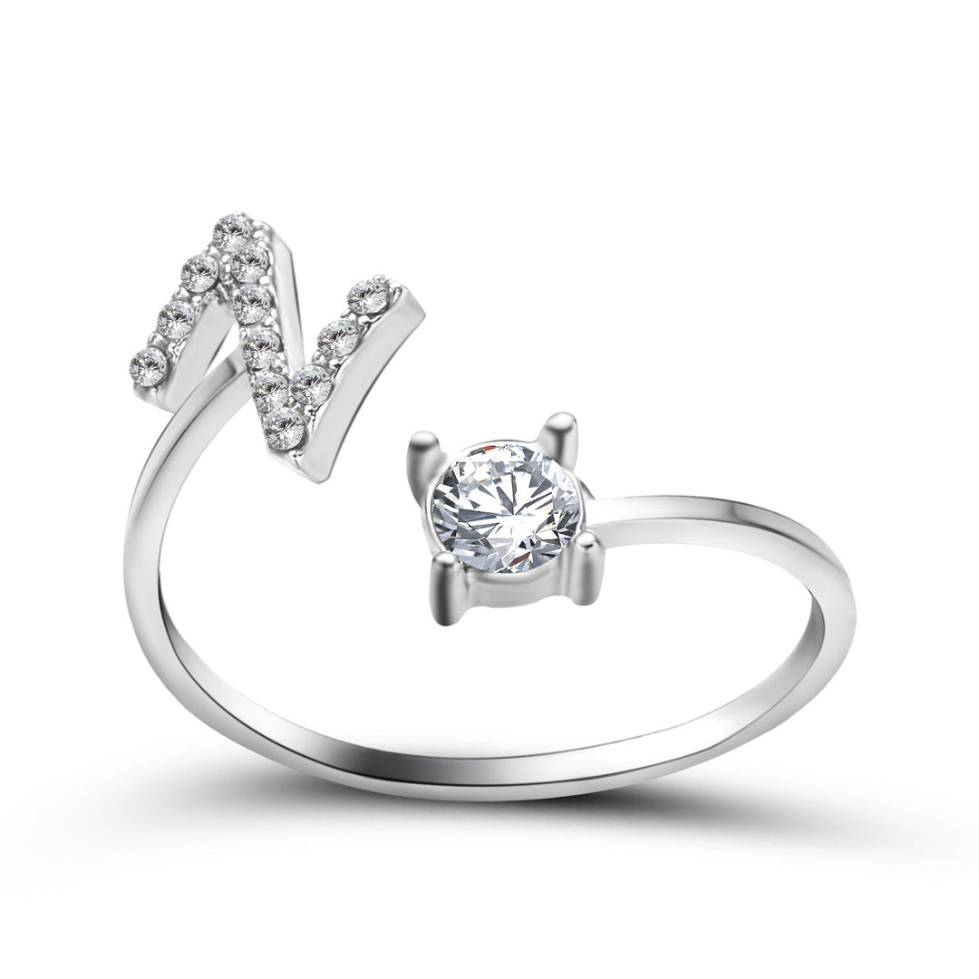 INITIAL SØLV RING