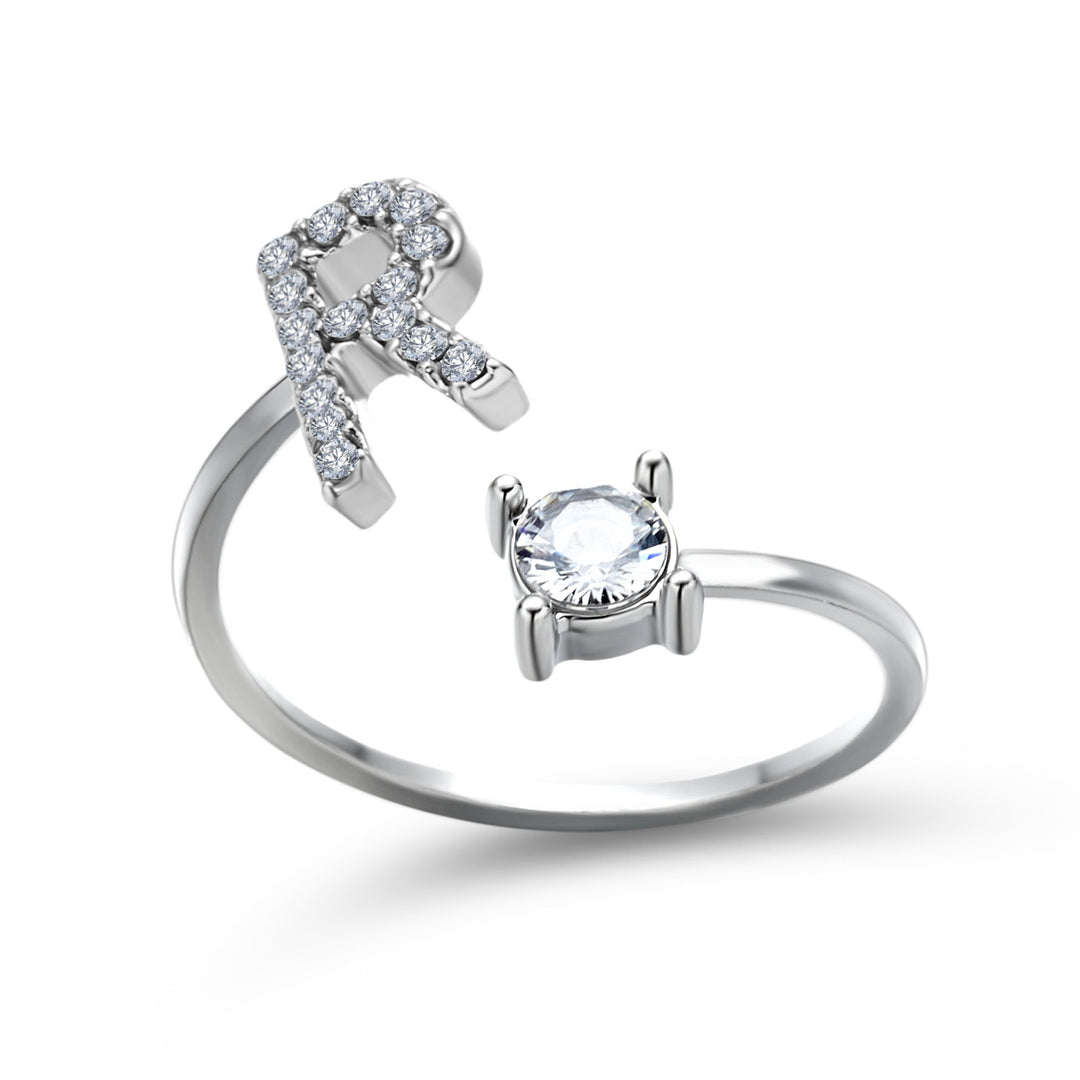 INITIAL SØLV RING