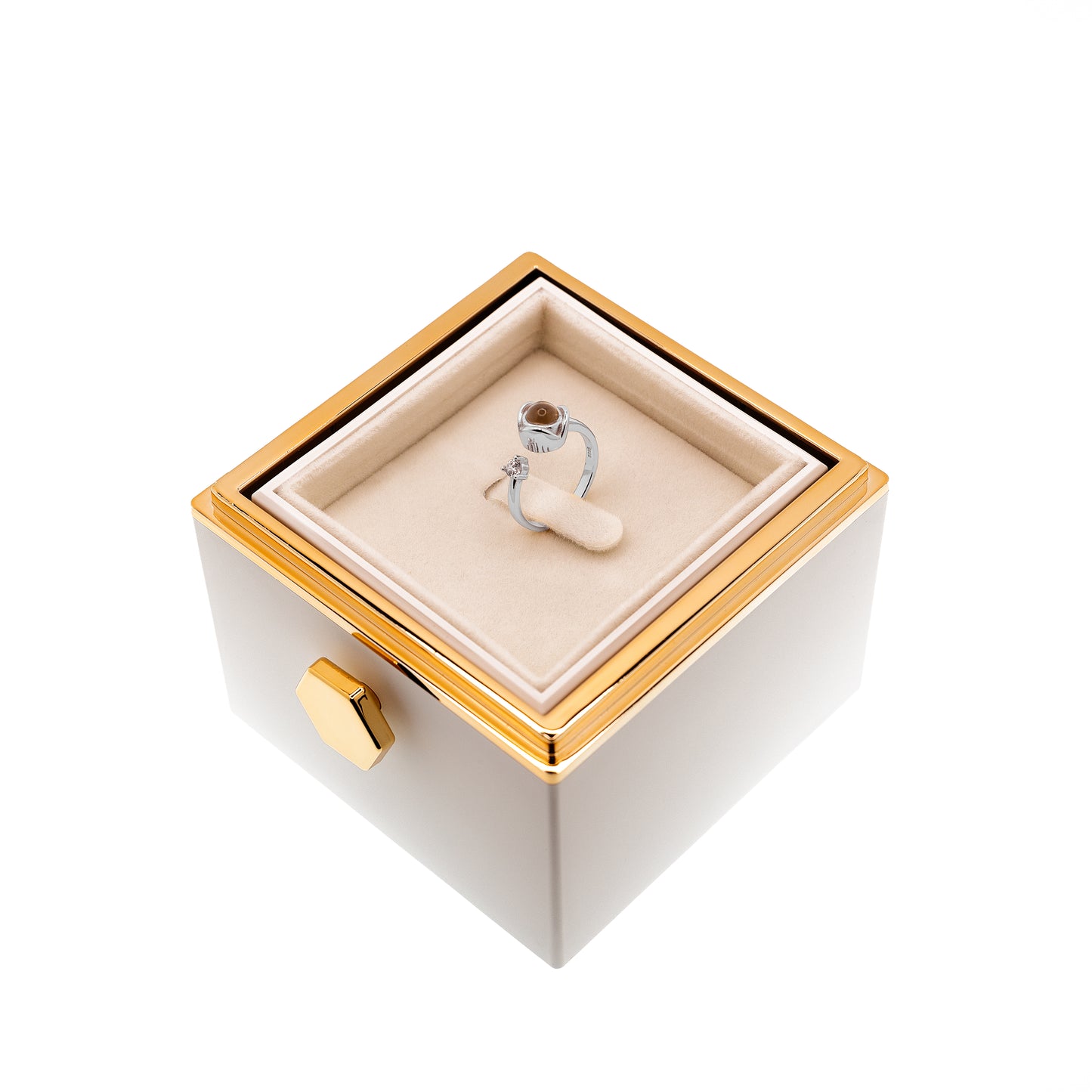 EVIG ROSE BOKS MED PROJECTION RING & EKTE ROSE