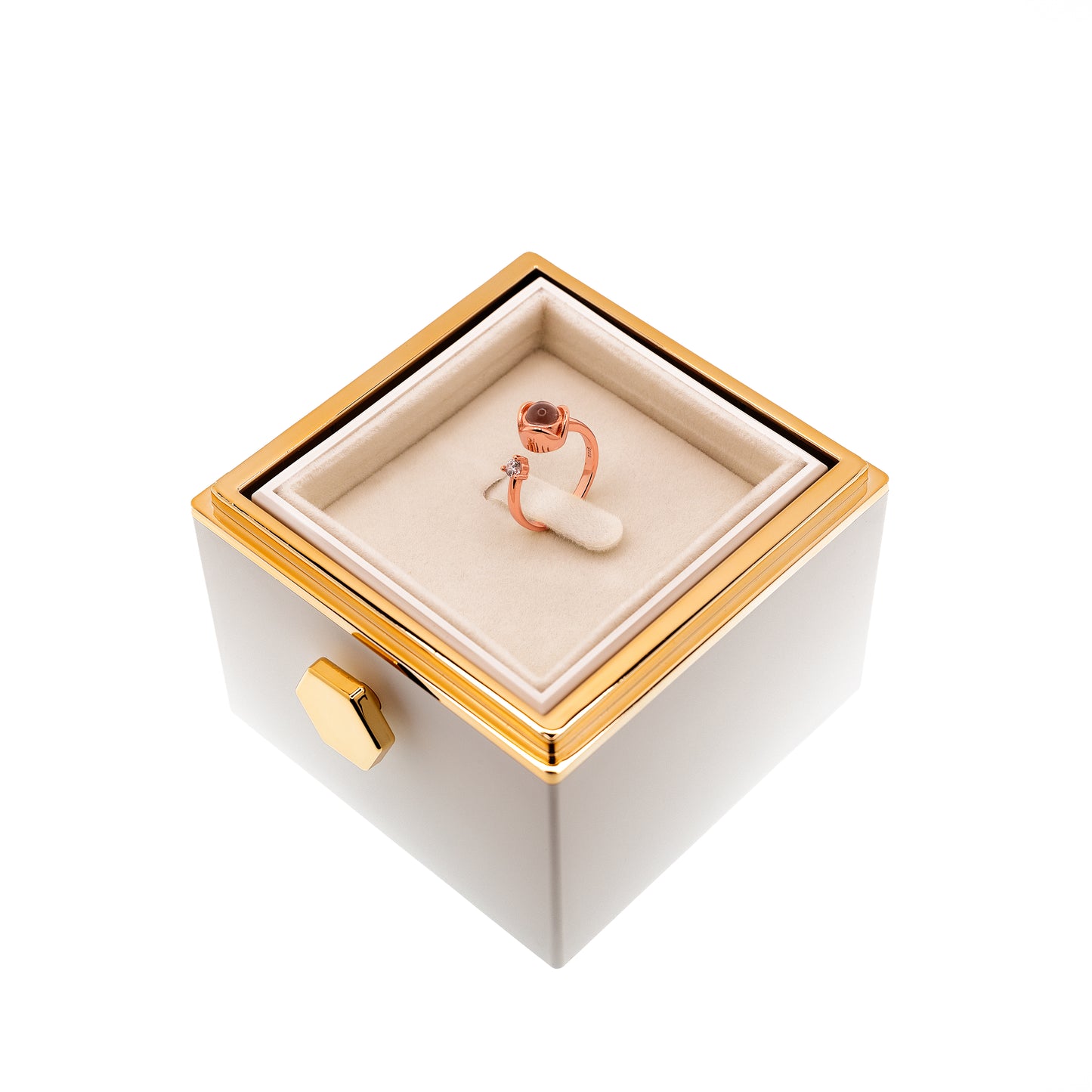 EVIG ROSE BOKS MED PROJECTION RING & EKTE ROSE