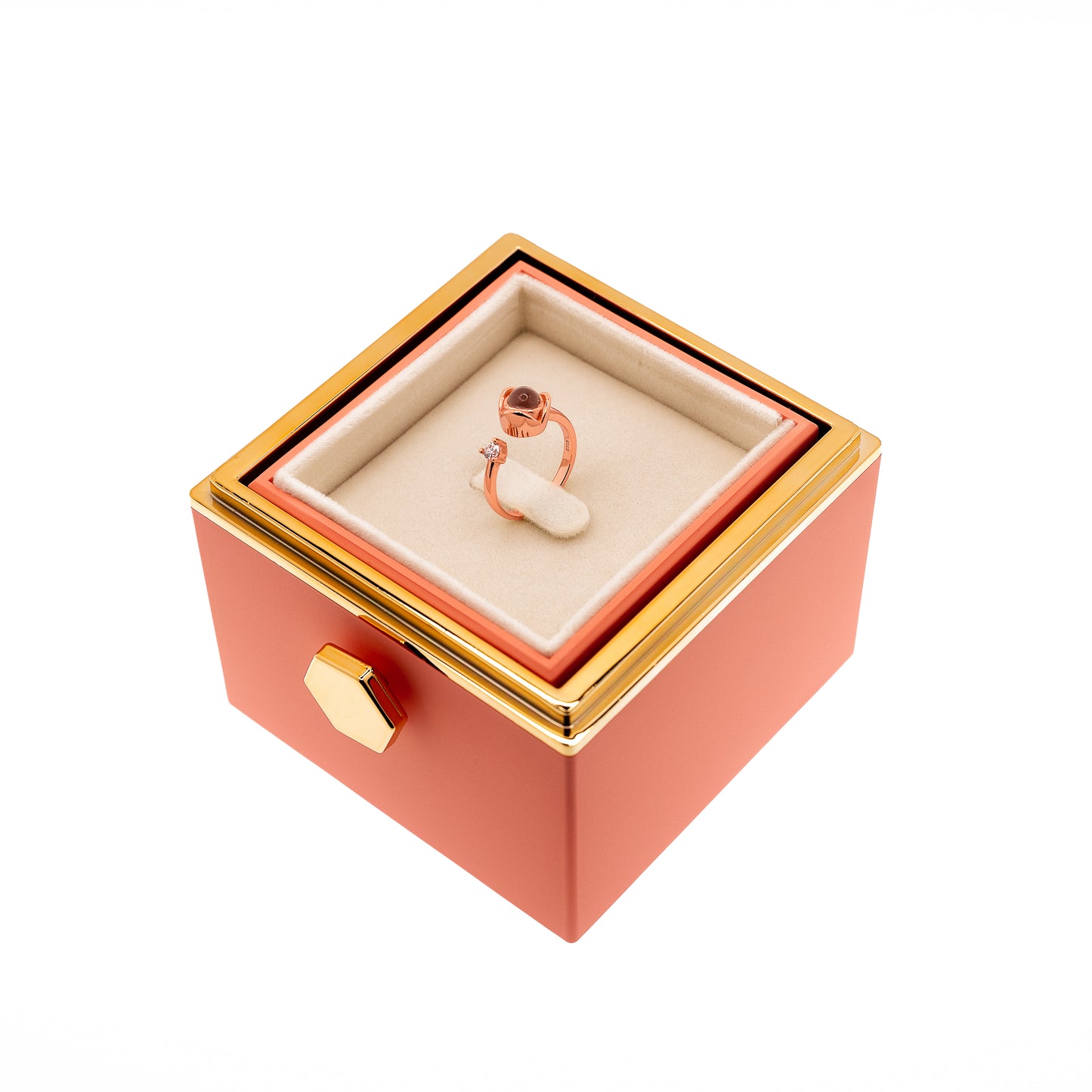 EVIG ROSE BOKS MED PROJECTION RING & EKTE ROSE