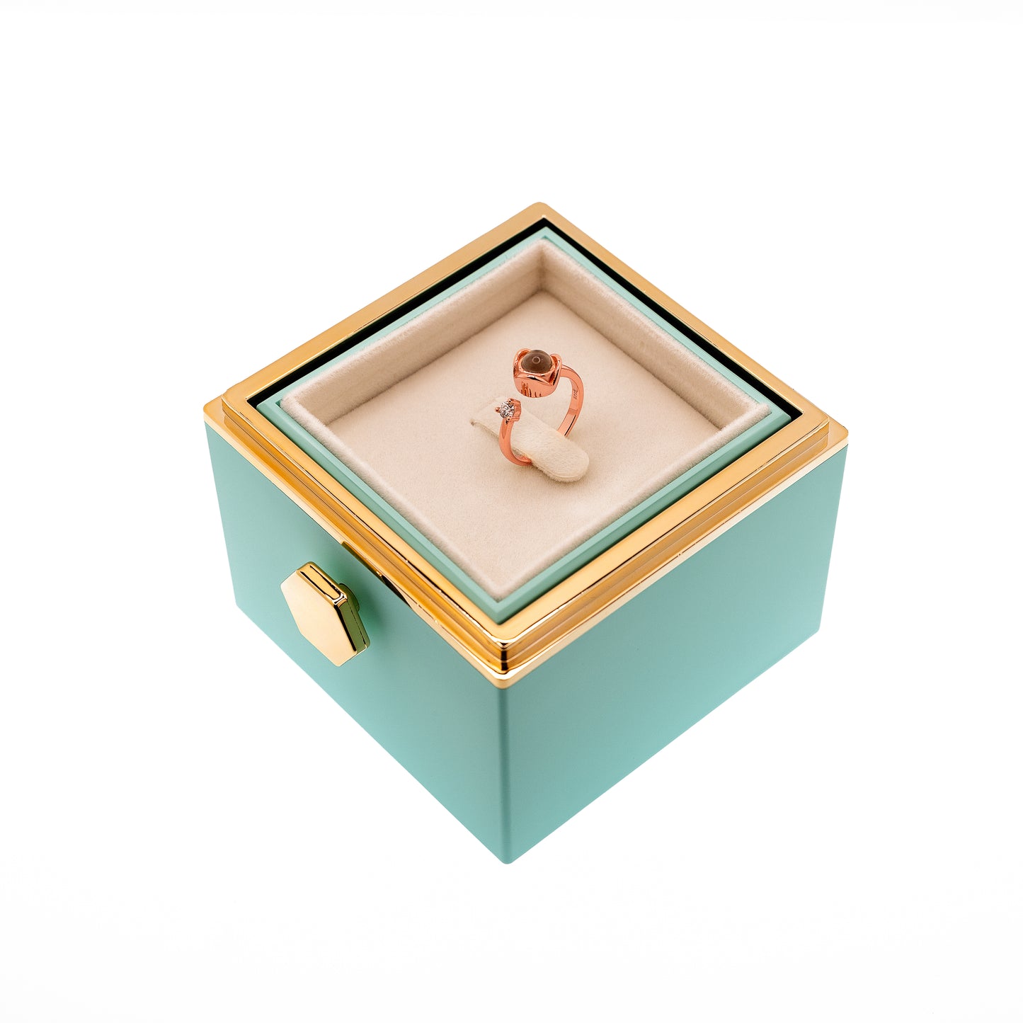 EVIG ROSE BOKS MED PROJECTION RING & EKTE ROSE