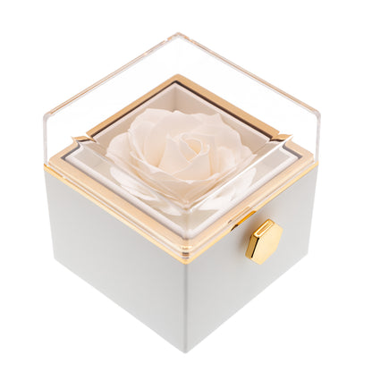 EVIG ROSE BOKS MED PROJECTION RING & EKTE ROSE