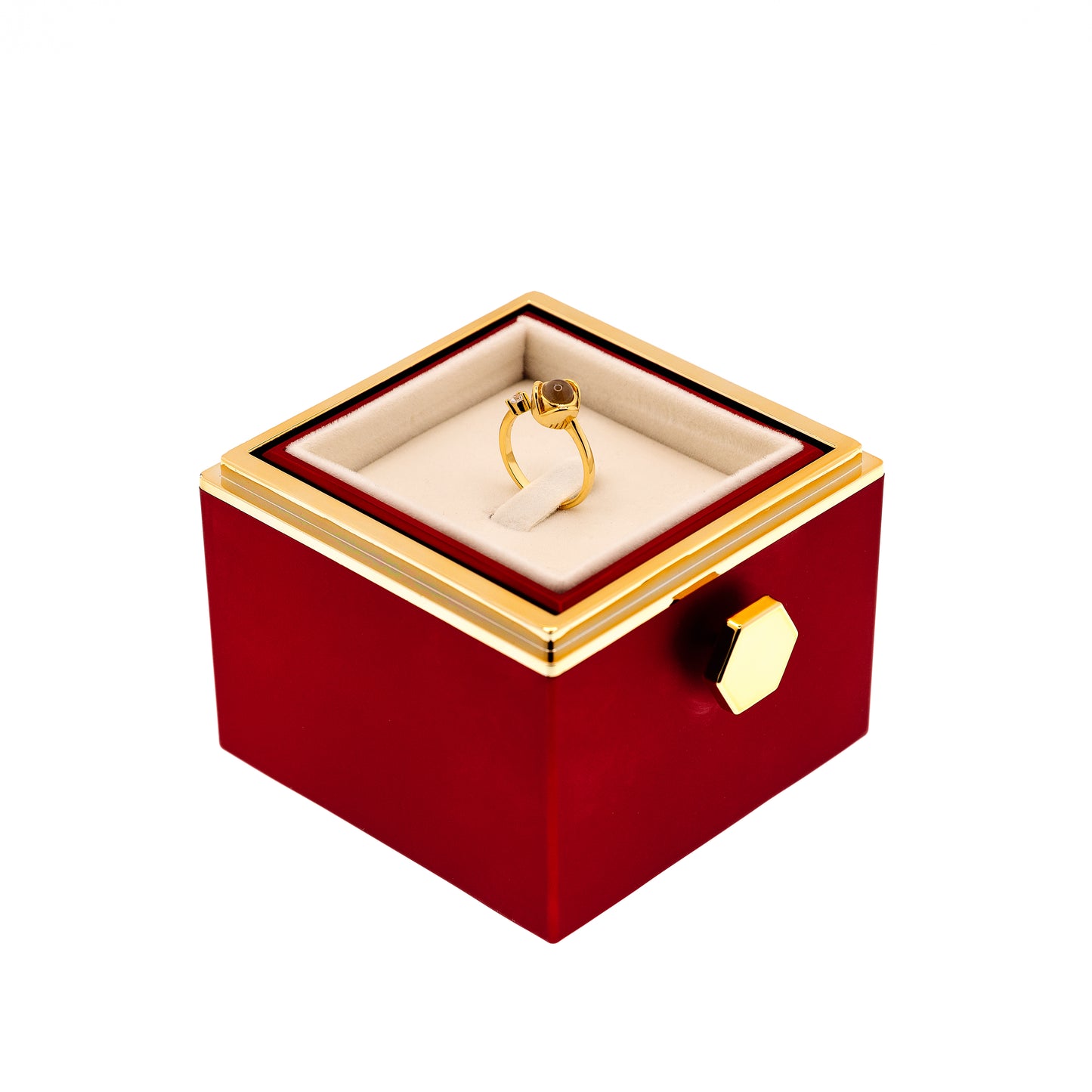 EVIG ROSE BOKS MED PROJECTION RING & EKTE ROSE